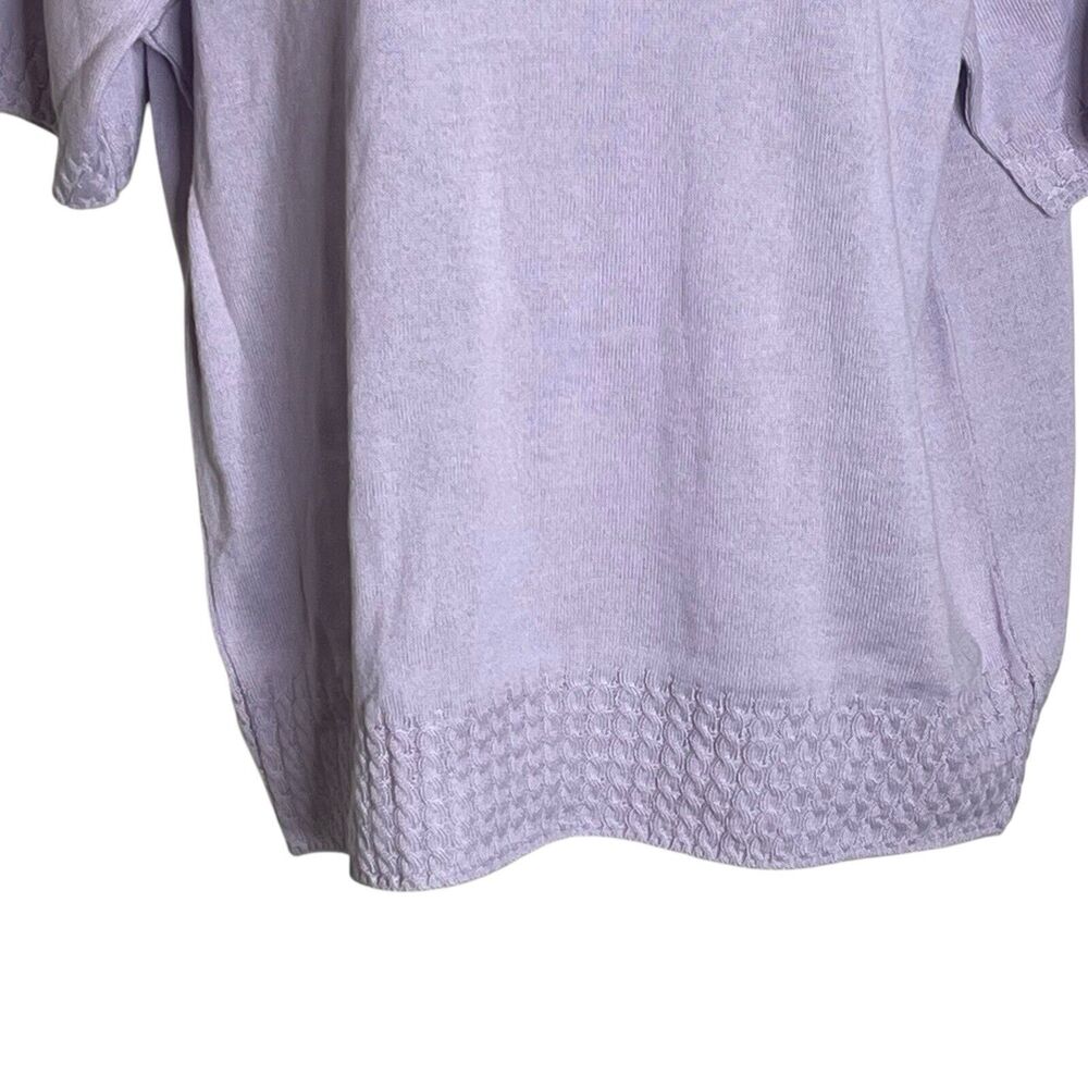Aran Crafts Lavender Short-Sleeve Turtleneck Sweater - Picture 3 of 9